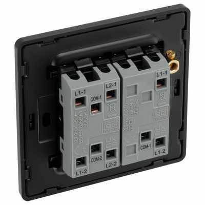 BG Evolve Matt Blue 3 Gang 2-Way 20A Edge to Edge Rocker Light Switch | PCDDB43EB by British General (BG-PCDDB43EB)