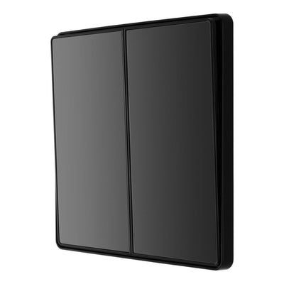 BG Evolve Black Chrome 2 Way Double Edge to Edge Rocker Switch PCDBC42EB with 35mm Steel Back Box