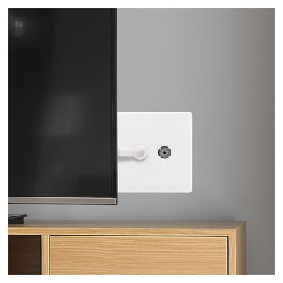BG 861 Moulded Round Edge | White | 2 Gang Co-Axial TV Socket Outlet