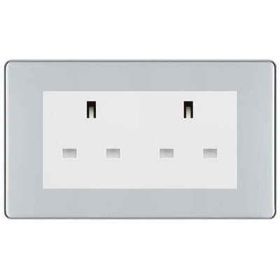 BG Screwless Polished Chrome 4 Gang 13A Unswitched Socket -FPC4GUSSW by British General (BG-FPC4GUSSW)
