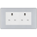BG Screwless Polished Chrome 4 Gang 13A Unswitched Socket -FPC4GUSSW