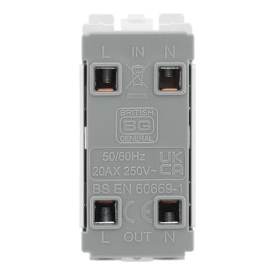 BG RPCDB30 Evolve Grid Black 20A 20AX 2 Way 2 Pole Switch Module by British General