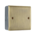 BG Nexus Antique Brass 1 Gang Single Blank Plate with Surface Pattress Back Box