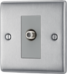 BG NBS64 Nexus Satellite,1 gang Brushed Steel Satellite Socket Outlets by British General (BG-NBS64-Shopify-SA_1)