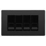 BG Evolve Black Chrome 4 Gang RJ11 Telephone Socket Euro Module - Black Insert by British General (BG-PCDBCRJ114B)
