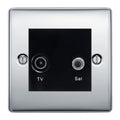 BG Nexus Metal Polished Chrome TV & Satellite Socket NPCTVSATB