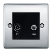 BG Nexus Metal Polished Chrome TV & Satellite Socket NPCTVSATB by British General (BG-NPCTVSATB)