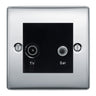 BG Nexus Metal Polished Chrome TV & Satellite Socket NPCTVSATB by British General (BG-NPCTVSATB)