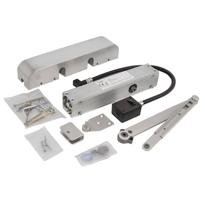 Exidor 9870 Electro-Hydraulic Door Closer in Satin Stainless Steel Radius by Exidor (Safelincs-EXD9870SSSR)