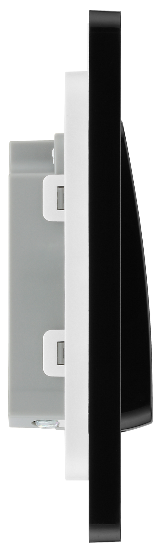 PCDCP12WB Side - This Evolve Polished Copper 20A 16AX single light switch from British General will operate one light in a room.