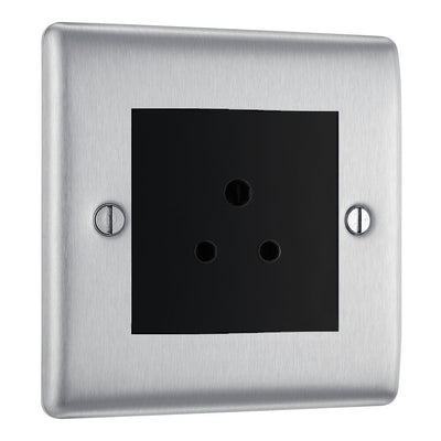 BG Nexus Metal Brushed Steel 2A Unswitched Socket NBS28MB by British General (BG-NBS28MB)