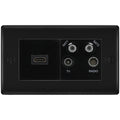 BG Nexus Matt Black 4G Faceplate with HDMI + TV/FM/SAT Module - Black Insert
