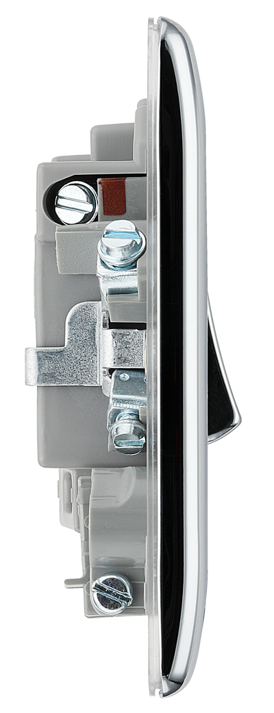 BG NPC53 Nexus Metal Polished Chrome 13A Flex Output Neon Switched Fused Spur Unit