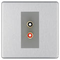 BG Screwless Brushed Steel Euro Module RCA X 2 Outlet FBSRCA2G