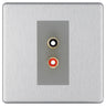 BG Screwless Brushed Steel Euro Module RCA X 2 Outlet FBSRCA2G by British General (BG-FBSRCA2G)