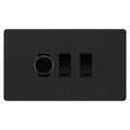 BG Evolve Matt Black 3 Gang Light Switch Grid – 1x Trailing-Edge LED Dimmer, 1x Intermediate, 1x 2-Way Switch