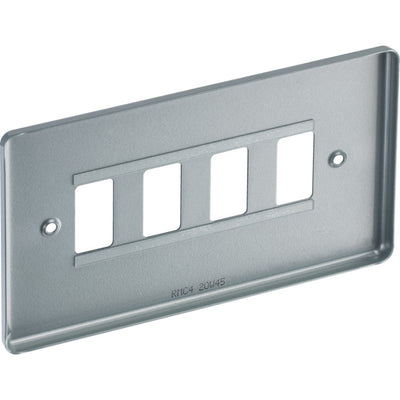 BG RMC4 Nexus Grid Metal Clad | 4 Module Front Plate by British General (BG-RMC4)