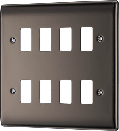 BG Electrical RNBN8 Nexus Grid Black Nickel Front Plate 8 Module