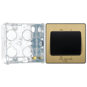 BG Evolve Satin Brass Fan Isolator Switch PCDSB15B with 35mm Steel Back Box