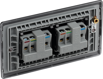 BG NFB24B Nexus Metal Matt Black 2G 13A Unswitched Socket Black Insert