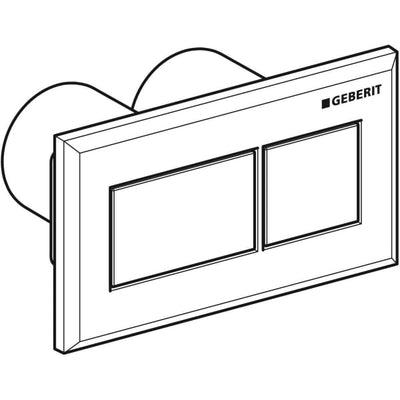 Geberit Square WC Dual Flush Plate - Brushed Chrome - 116.051.GH.1