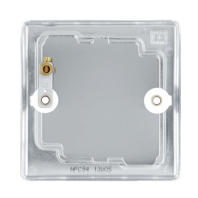 BG Nexus Polished Chrome Single Blank Plate NPC94 with 35mm Steel Back Box