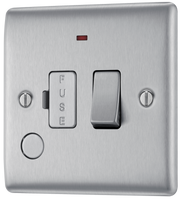 BG NBS53 Nexus Metal Brushed Steel 13A Flex Output Neon Switched Fused Spur Unit by British General (BG-NBS53-Shopify-SA_1)