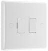 BG 851 Moulded Round Edge | White | 13A 2 Pole Flex Outlet Switched Fused Connection Unit by British General (BG-851)