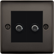 BG Nexus Metal Black Nickel Double Satellite Socket NBN642B by British General (BG-NBN642B)