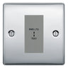 BG Nexus Metal Polished Chrome 20AX 2 Way Emergency Lighting Test Key Switch - Grey Insert