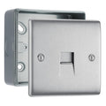 BG Nexus Brushed Steel 1 Gang Master Telephone Socket with Surface Pattress Back Box