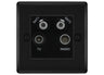BG Nexus Matt Black TV/FM/2x SAT Quadplex Socket – Black Insert by British General (BG-NFBTVFMSAT2B)