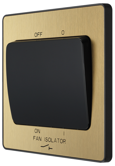BG Evolve PCDSB15B Satin Brass 10A 3 Pole Fan Isolator-Black Insert