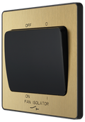 BG Evolve PCDSB15B Satin Brass 10A 3 Pole Fan Isolator-Black Insert