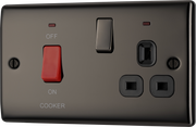BG NBN70B Nexus Metal Black Nickel 45A 2 Pole Cooker Switch 13A Neon Switched Socket by British General (BG-NBN70B-Shopify-SA_1)