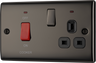 BG NBN70B Nexus Metal Black Nickel 45A 2 Pole Cooker Switch 13A Neon Switched Socket by British General (BG-NBN70B-Shopify-SA_1)