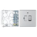 BG Screwless Brushed Steel 13A Switched Spur + Neon FBS52 with 35mm Steel Back Box