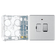 BG Screwless Brushed Steel 13A Switched Spur + Neon FBS52 with 35mm Steel Back Box