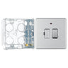 BG Screwless Brushed Steel 13A Switched Spur + Neon FBS52 with 35mm Steel Back Box by British General