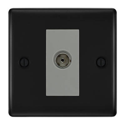 BG Nexus Metal Matt Black Co-axial Socket NFB60G by British General (BG-NFB60G)