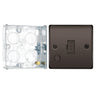 BG Nexus Black Nickel 13A Unswitched Spur with Flex Outlet NBN55 and 25mm Steel Back Box by British General (BG-NBN55+HGS02)