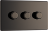 BG Electrical FBN83 Nexus Flatplate Screwless Black Nickel 3 Gang 200W 2 Way Trailing-Edge Push Dimmer Switch by British General (BG-FBN83-Shopify-SA_1)
