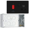 BG Screwless Matt Black 45A Cooker Control Unit FFB70B with 35mm Steel Back Box by British General