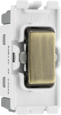 BG RAB12C Nexus Grid Antique Brass 20AX 2 Way 1 Pole Centre-Off Switch Module