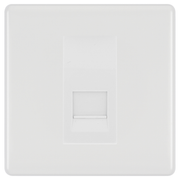 BG White Moulded Single Master Telephone Socket, Screw Terminal - White Inserts by British General (BG-NWMBTMS1W)
