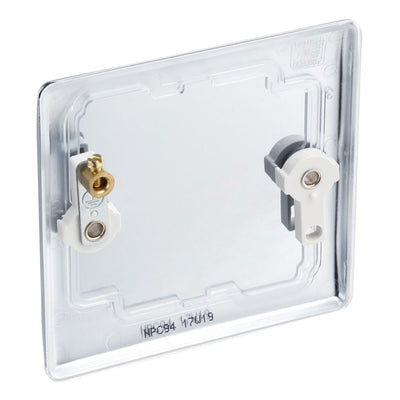 BG Nexus Polished Chrome Single Blank Plate NPC94 with 35mm Steel Back Box