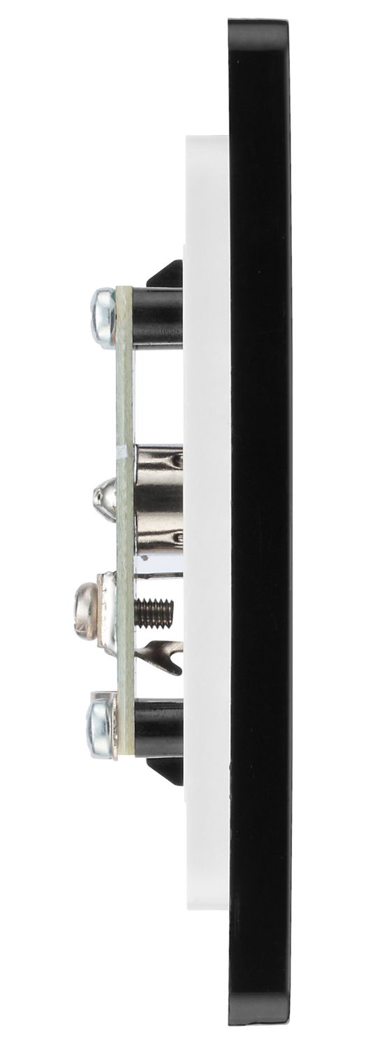 PCDMG60B Side - This Evolve Matt Grey single coaxial socket from British General can be used for TV or FM aerial connections. This socket has a low profile screwless flat plate that clips on and off, making it ideal for modern interiors.