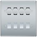 BG Nexus Polished Chrome 8 Gang Switch 4x Trailing Edge LED Dimmer 4x Intermediate Custom Grid Switch