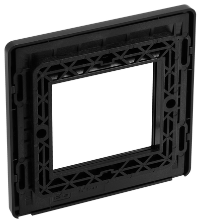 BG Evolve PCDMBEMS2B Matt Black 2 Euro Module Front Plate-Black Insert