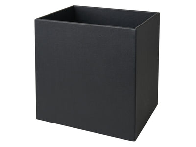Corby Highland Rectangular Dual Recycling Bin in Black PU Leather with Plastic Inserts
